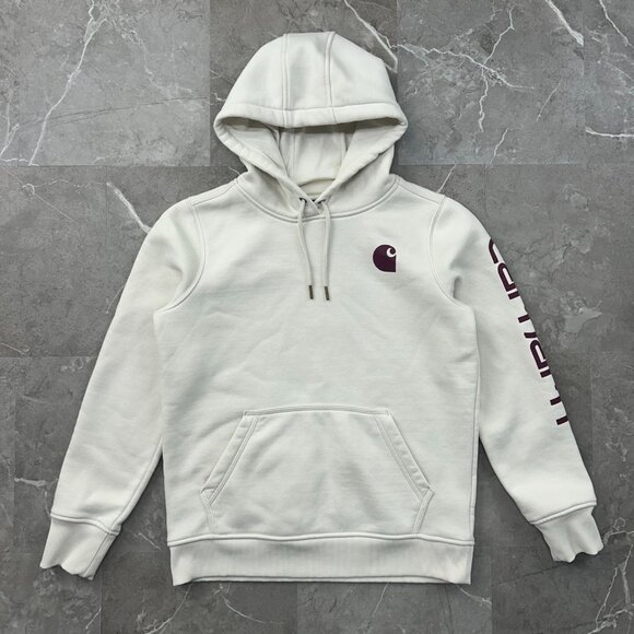 Carhartt Hoodie Womens Small Graphic Pullover Sweatshirt Workwear - Picture 1 of 7